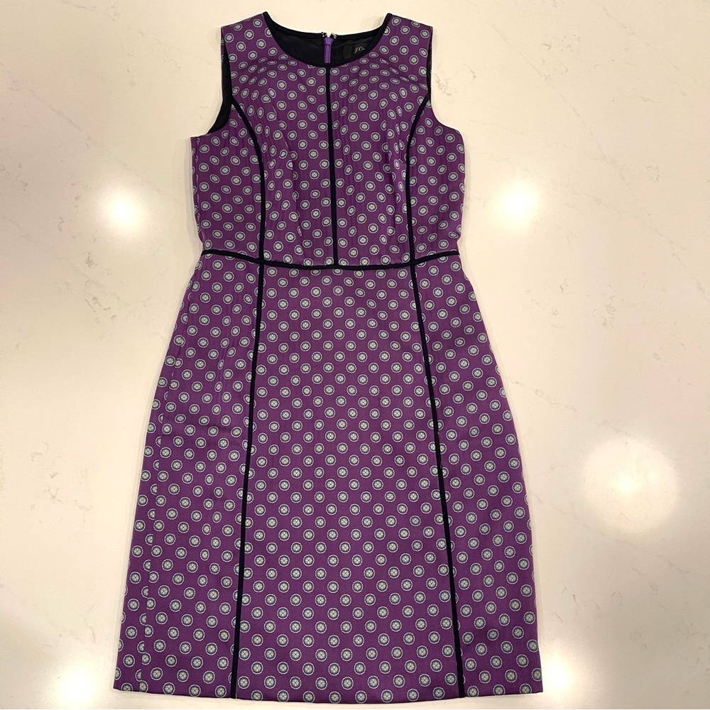 J. Crew : Sheath Dress in Foulard Print : Purple : 4